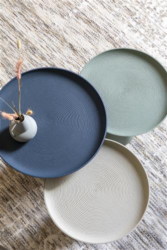 Nancy's Estela Bijzettafel - Salontafel - Rond - Beige - Staal - ± Ø 35 x 40 cm