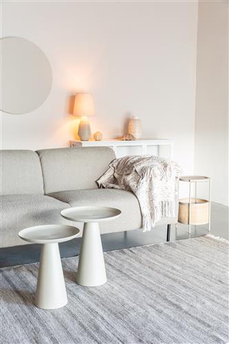 Nancy's Estela Bijzettafel - Salontafel - Rond - Beige - Staal - ± Ø 35 x 40 cm