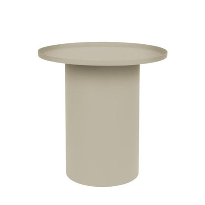 Nancy's Navais Bijzettafel - Salontafel - Rond - Beige - Staal - ± Ø 45 x 45 cm