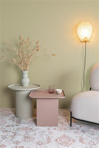 Nancy's Navais Bijzettafel - Salontafel - Rond - Beige - Staal - ± Ø 45 x 45 cm
