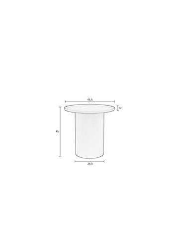 Nancy's Navais Bijzettafel - Salontafel - Rond - Beige - Staal - ± Ø 45 x 45 cm