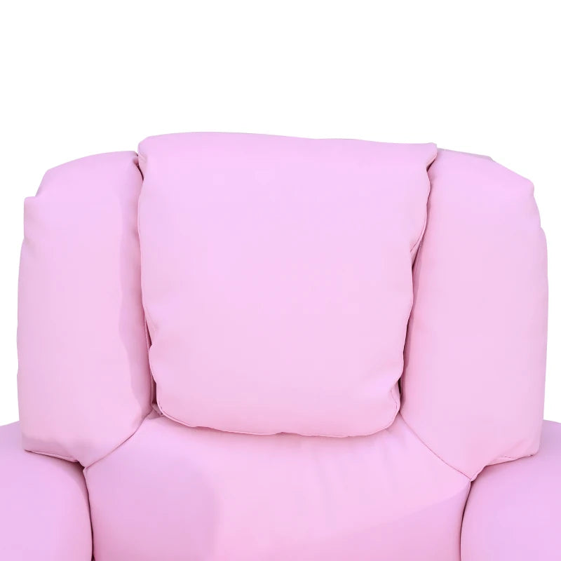 Nancy's Rosa Kinderstoel - Kinderfauteuil - Verstelbare Rugleuning - Roze - Kunstleer