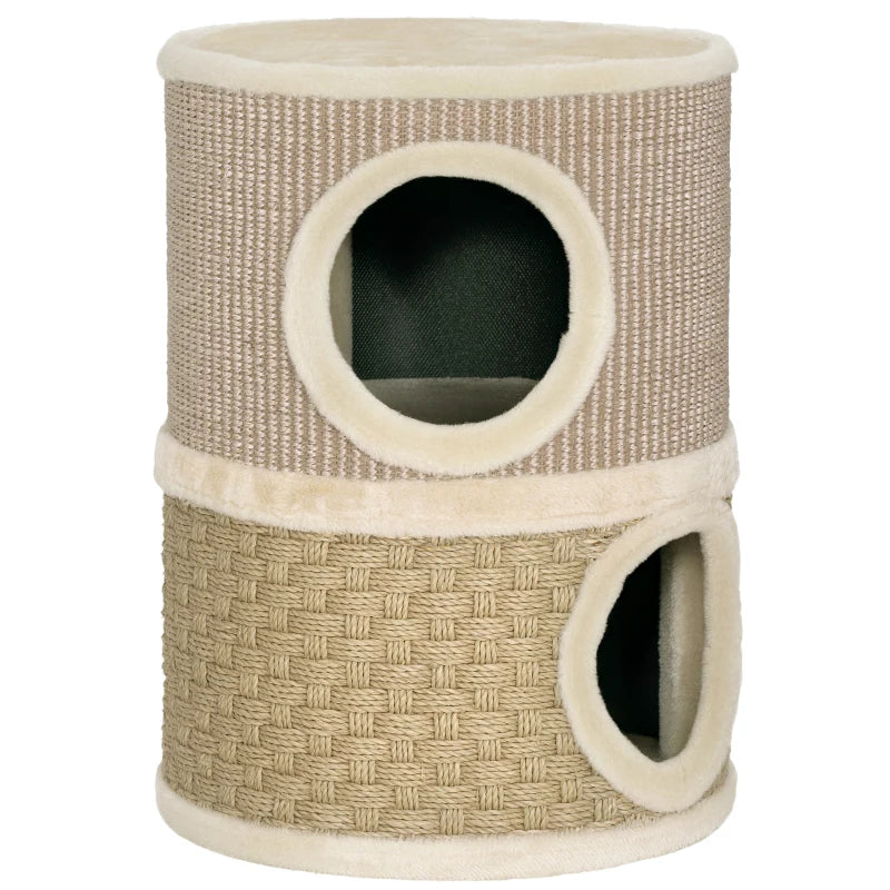 Nancy's Nuraminis Krabpaal - Kattenpaal - Krabmat - Pluche / Sisal - ± 35 x 35 x 50 cm