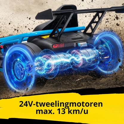 Nancy's Peveragno Elektrische auto voor kinderen - Elektrische skelter - Kinderauto - Elektrische kart - 6-13 km/u - Blauw