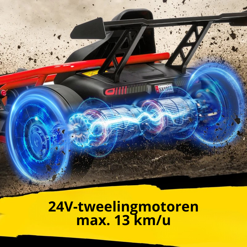 Nancy's Peveragno Elektrische auto voor kinderen - Elektrische skelter - Kinderauto - Elektrische kart - 6-13 km/u - Rood