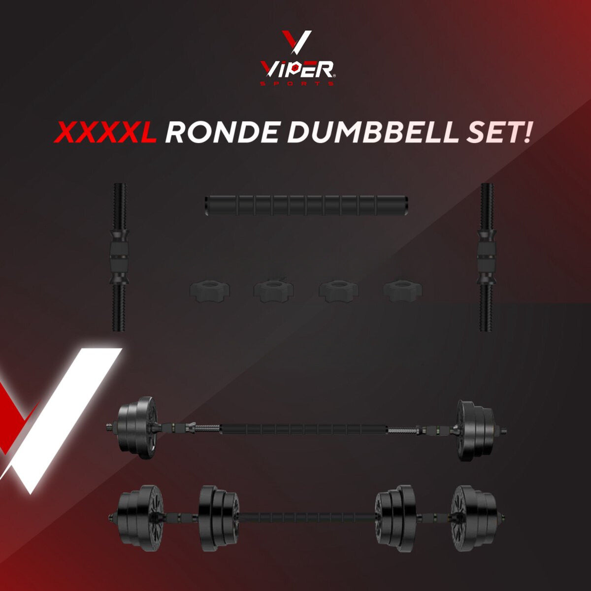 Viper Sports Adjustable dumbbell set up to 30 kg