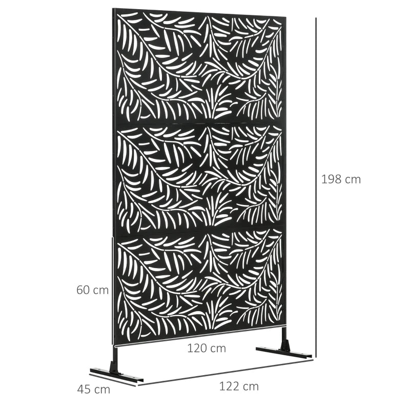 Nancy's Sciara Privacyscherm - Tuinscherm - Zichtscherm - Privacywand - Zwart - Staal - ± 120 x 45 x 200 cm