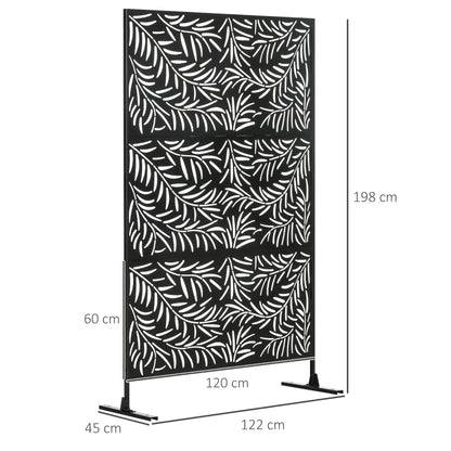 Nancy's Sciara Privacyscherm - Tuinscherm - Zichtscherm - Privacywand - Zwart - Staal - ± 120 x 45 x 200 cm