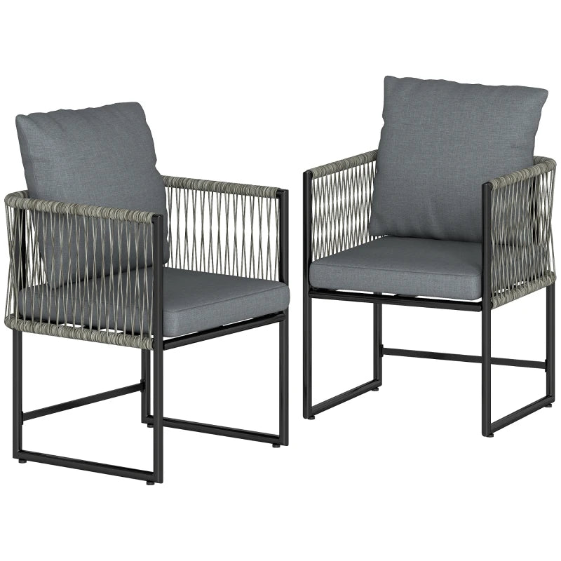 Nancy's Scarlino Tuinstoelen - Set van 2 - Terrasstoelen - Grijs / Zwart