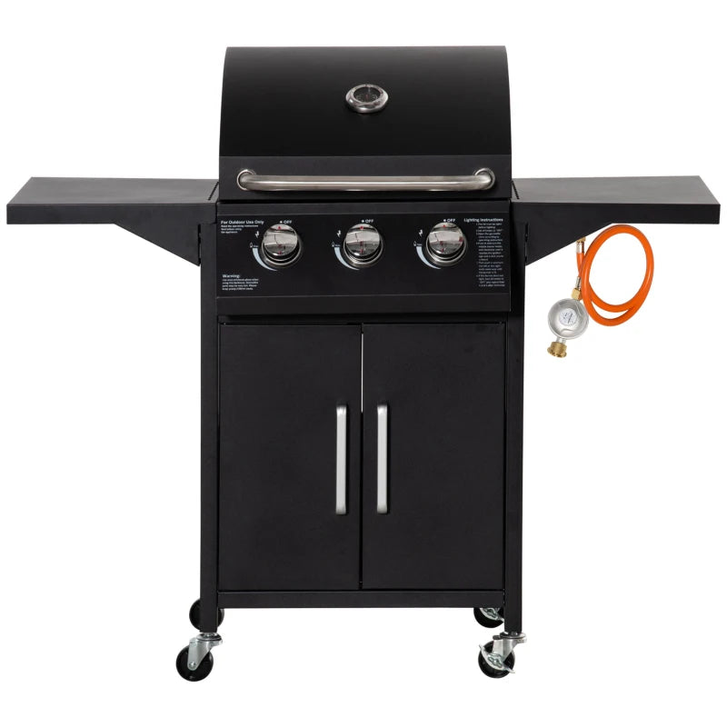 Nancy's Mariz Barbecue - BBQ - Grill - Gas BBQ - 3 Branders - Zwart - Staal