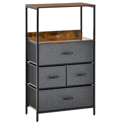 Nancy's Jesi Commode - Opbergkast - Ladekast - Zwart - ± 60 x 30 x 105 cm