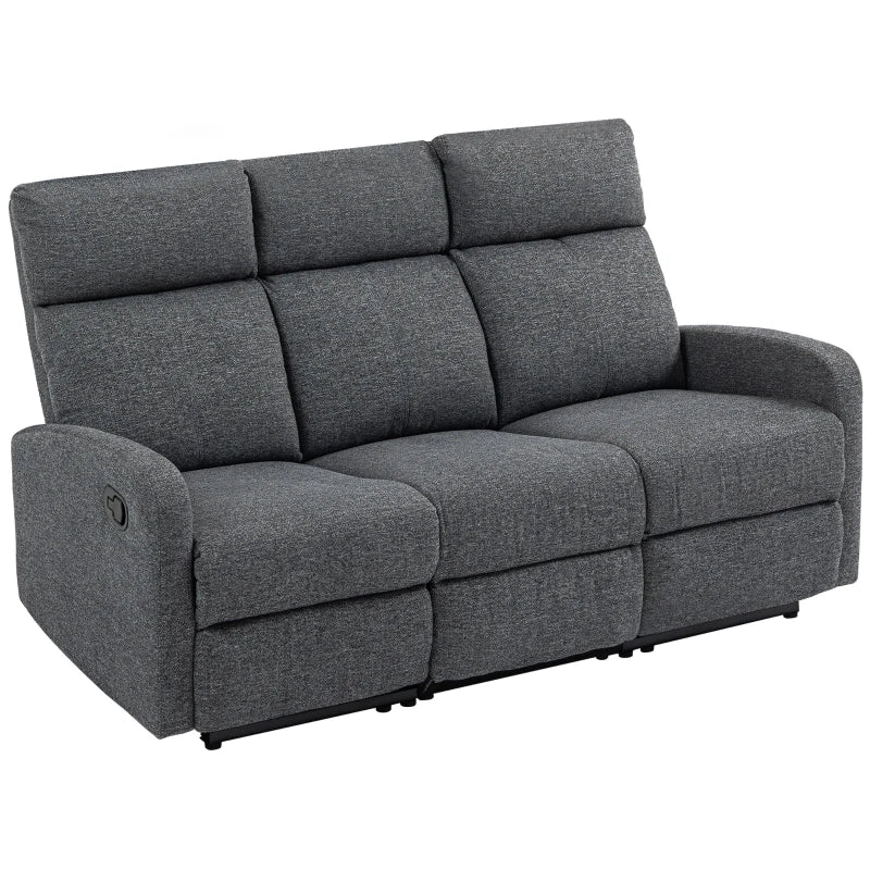 Nancy's Marebbe 3-Zitsbank - Zitbank - Relaxsofa - Verstelbaar - Grijs - Chenille - ± 160 x 90 x 100 cm