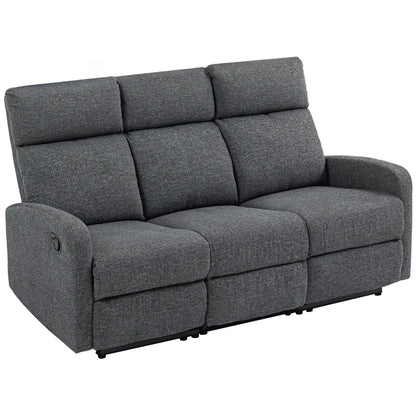 Nancy's Marebbe 3-Zitsbank - Zitbank - Relaxsofa - Verstelbaar - Grijs - Chenille - ± 160 x 90 x 100 cm