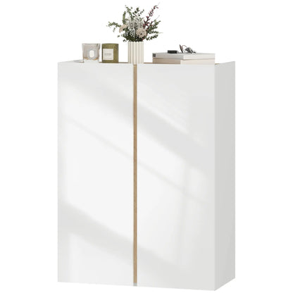 Nancy's Malegno Schoenenkast - Opbergkast voor schoenen - Schoenenrek - Wit / Hout - 70 x 35 x 95 cm