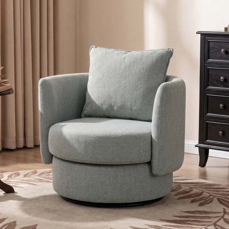 Nancy's Spiazzi Draaifauteuil - Draaistoel - Fauteuil - Relaxstoel - Lichtgrijs - Linnenlook