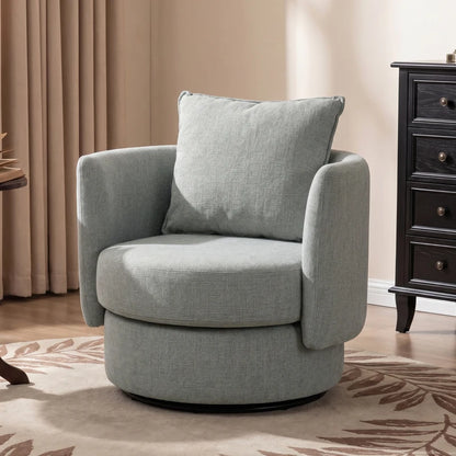 Nancy's Spiazzi Draaifauteuil - Draaistoel - Fauteuil - Relaxstoel - Lichtgrijs - Linnenlook