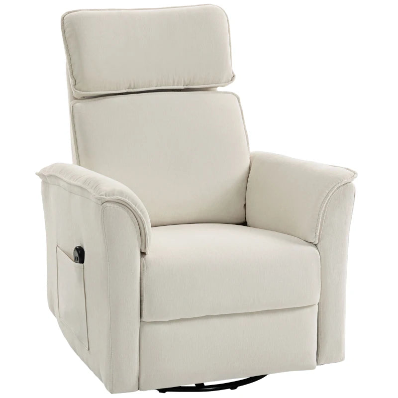 Nancy's Pontebba Elektrische Fauteuil - Relaxfauteuil - Verstelbaar - Crèmewit - Chenille