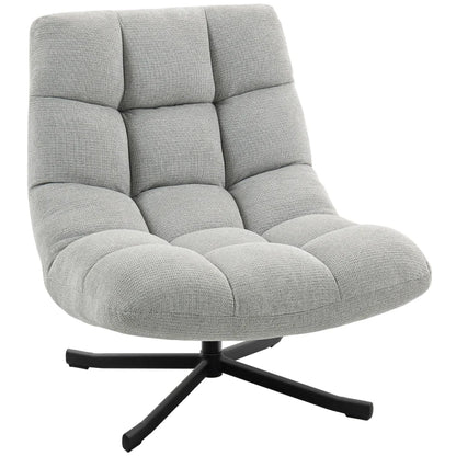 Nancy's Padula Draaifauteuil - Draaistoel - Relaxfauteuil - Lichtgrijs - Chenille