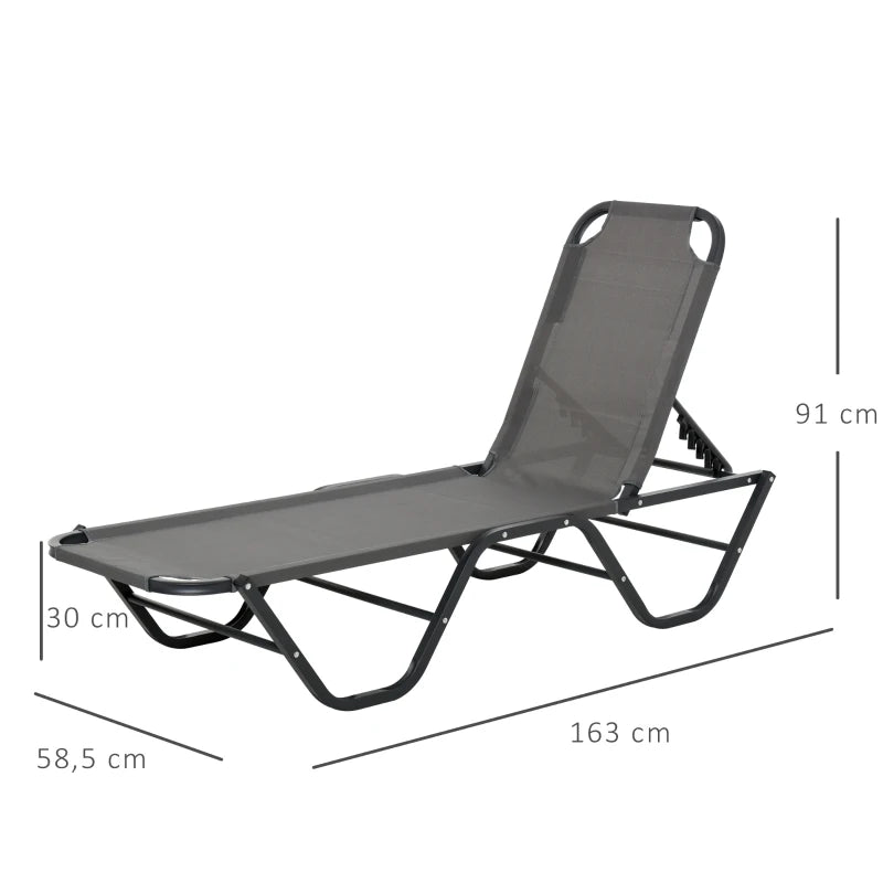 Nancy's Pragal Ligbed - Loungebed - Verstelbare Rugleuning - Grijs