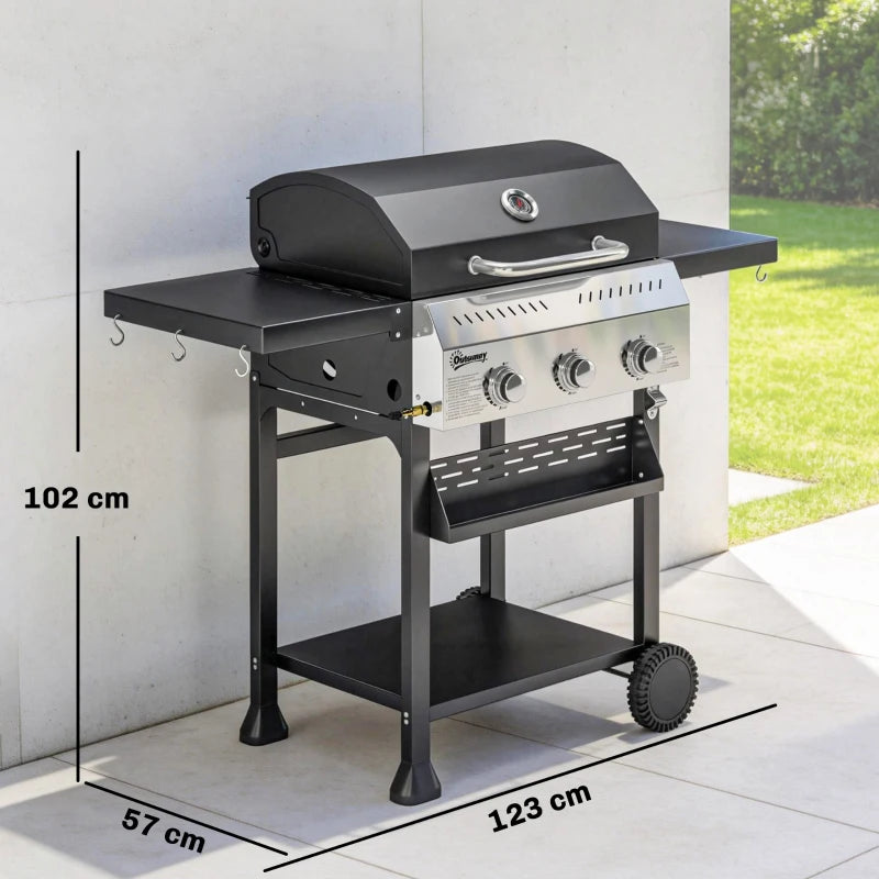 Nancy's Sefro Gasbarbecue - BBQ - Ruim grilloppervlak - Geïntegreerde thermometer - Zwart