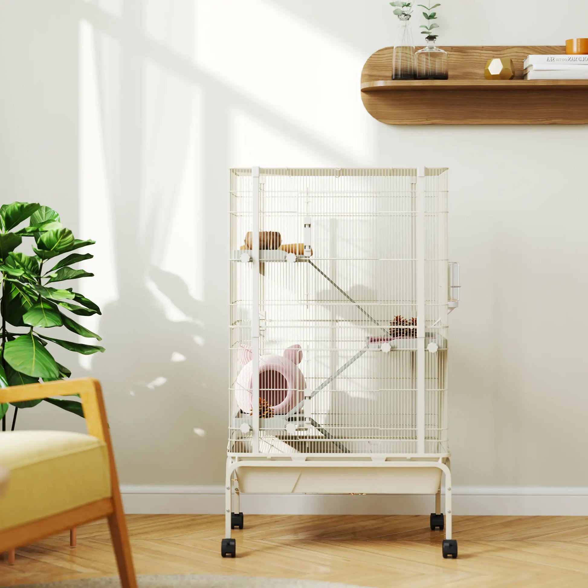 Nancy's Foza Knaagdierkooi - Hamsterkooi - Beige - ± 70 x 45 x 120 cm