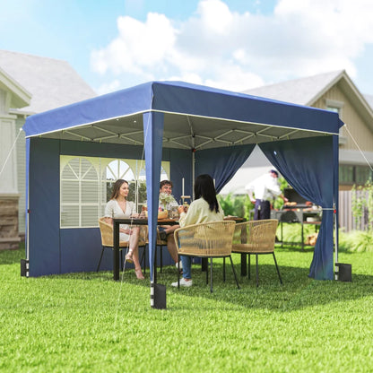 Nancy's Policoro Paviljoen - Party tent - Pop-up ontwerp - Blauw / Wit - 300 x 300 x 275 cm