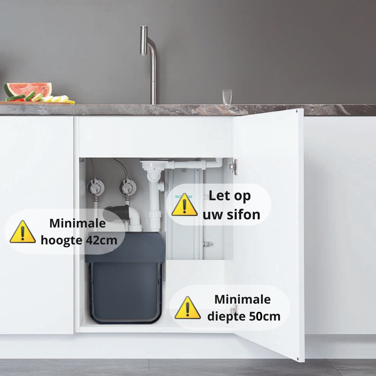 Eleganca Inbouw prullenbak - 2x20 Liter - Inbouw vuilnisbak - Prullenbakken afval scheiden