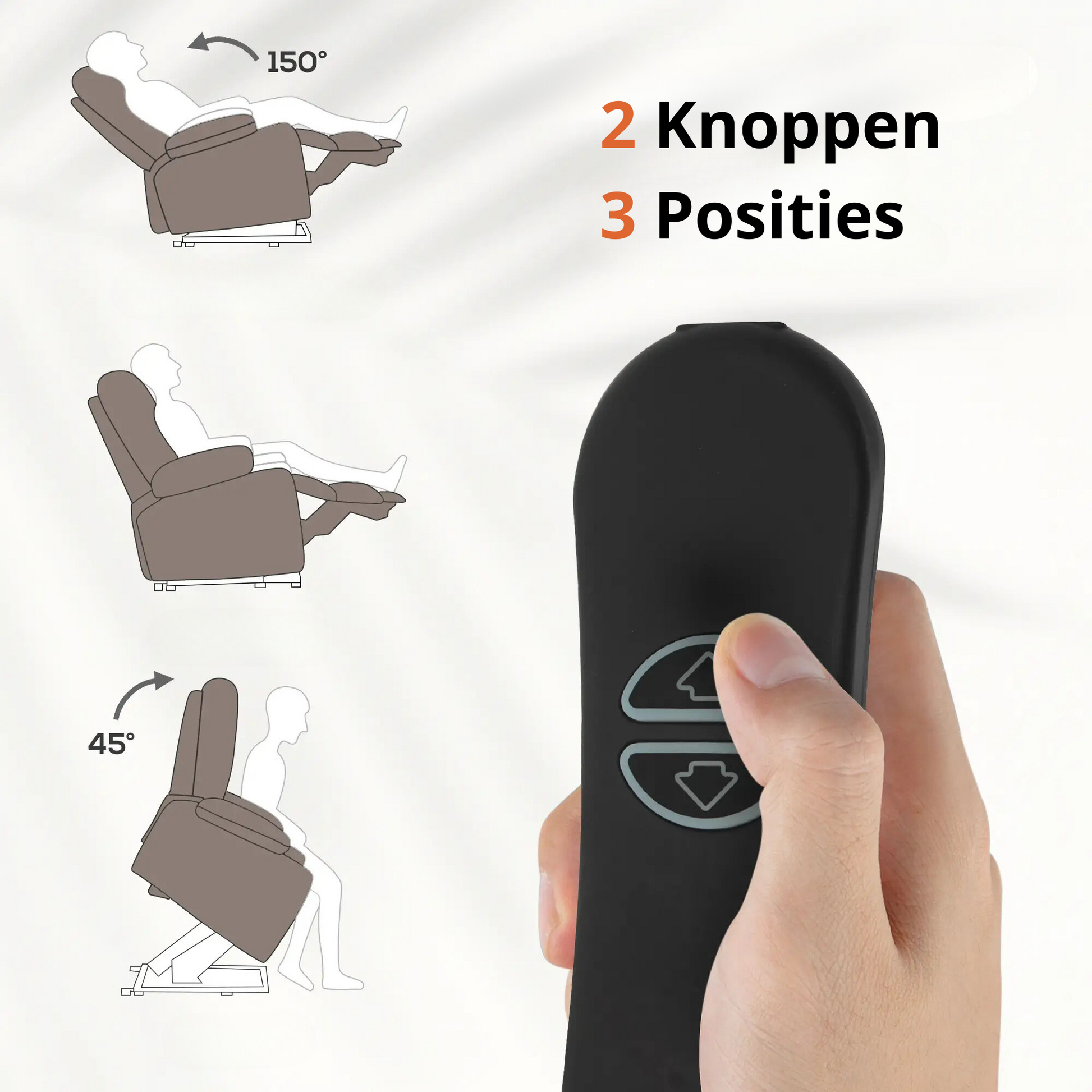 Nancy's Almofala Sta op stoel - Opsta stoel - Massagestoel - Relaxstoel - Lichtbruin - Fluweel