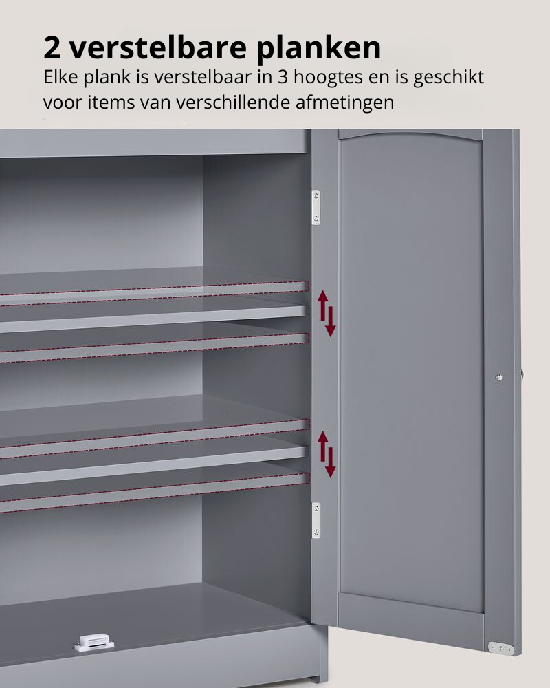 Nancy's Figueiras Badkamerkast - Badkamermeubel - Grijs - 60 x 30 x 100 cm