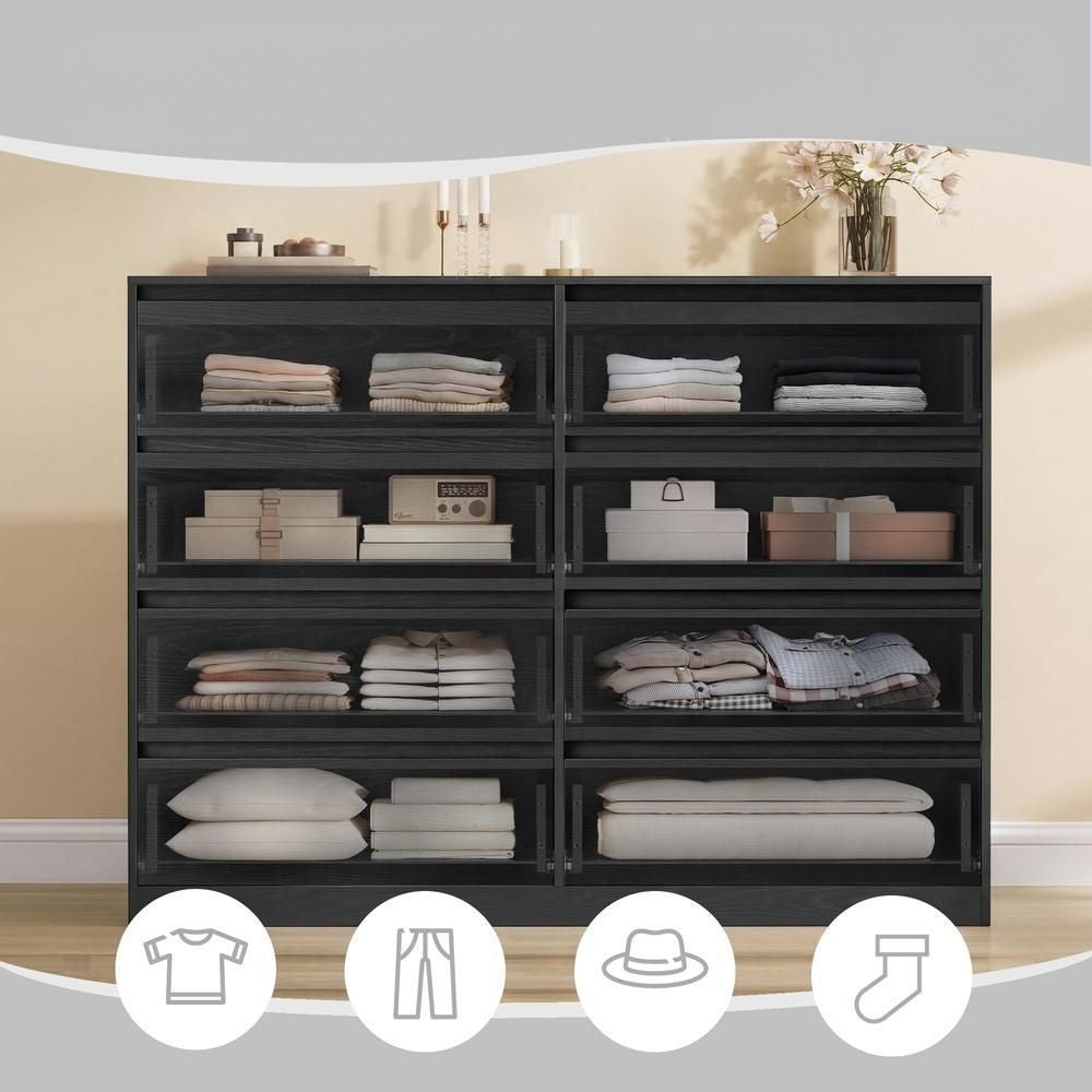 Nancy's Tesero Commode - Ladekast - Opbergkast - Zwart - ± 40 x 120 x 100 cm