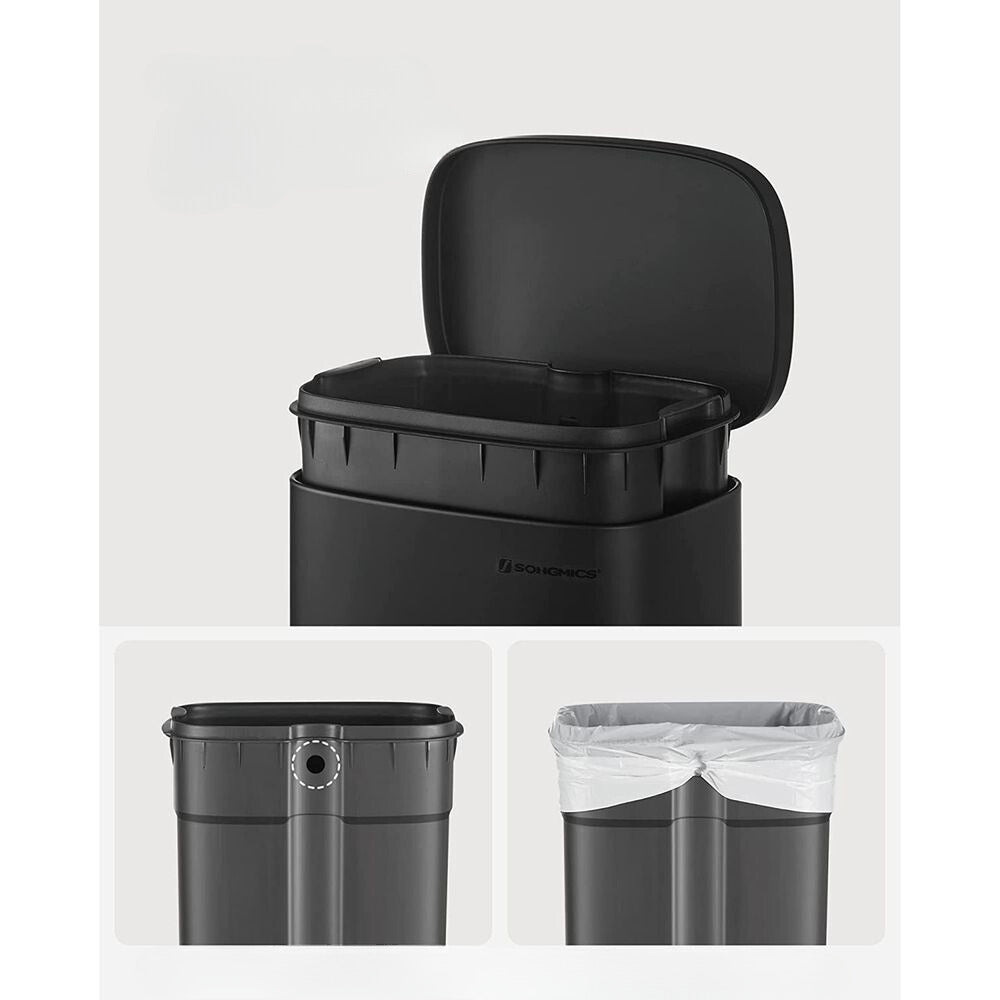 Nancy's Aspatria Trash Can - Waste Bin - Pedal Bin - Black - 30 liters