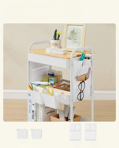 Nancy's Monzone Trolley - Keukentrolley - Serveerwagen - Wit - Staal - ± 45 x 30 x 75 cm