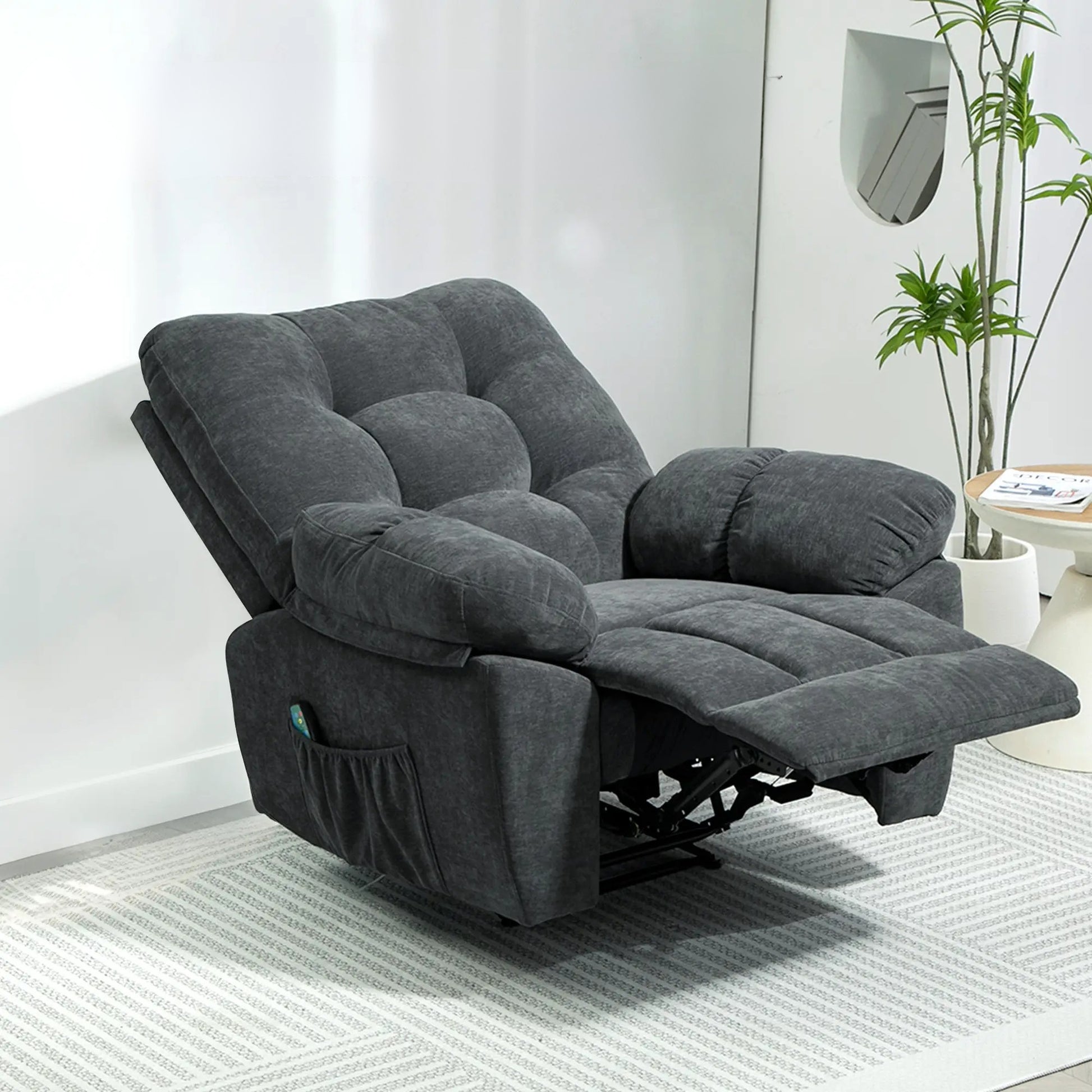Nancy's Ferrandina Massagestoel - Relaxfauteuil - Loungestoel - Donkergrijs