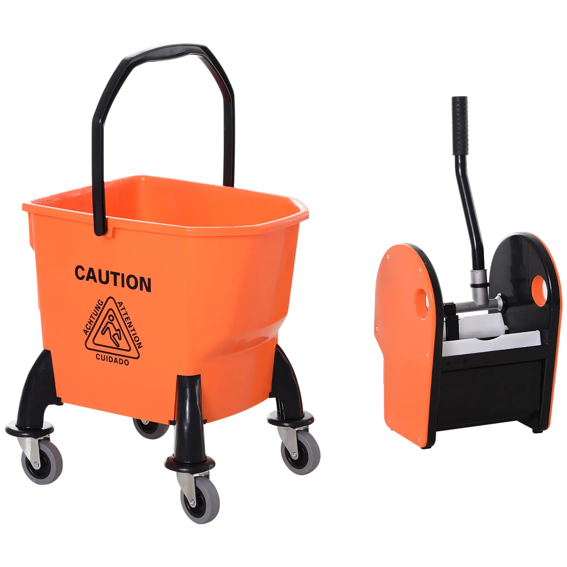 Nancy's Canzano Schoonmaakwagen - Schoonmaakkar - Schoonmaakemmer - Dweilemmer - Oranje - 26 Liter