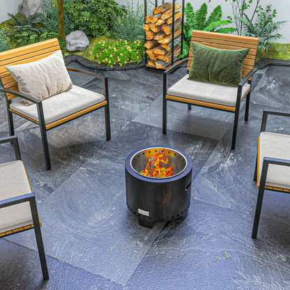 Nancy's Vatana Fire Basket - Fire Bowl - Outdoor Fireplace - Water Resistant - Black / Bronze
