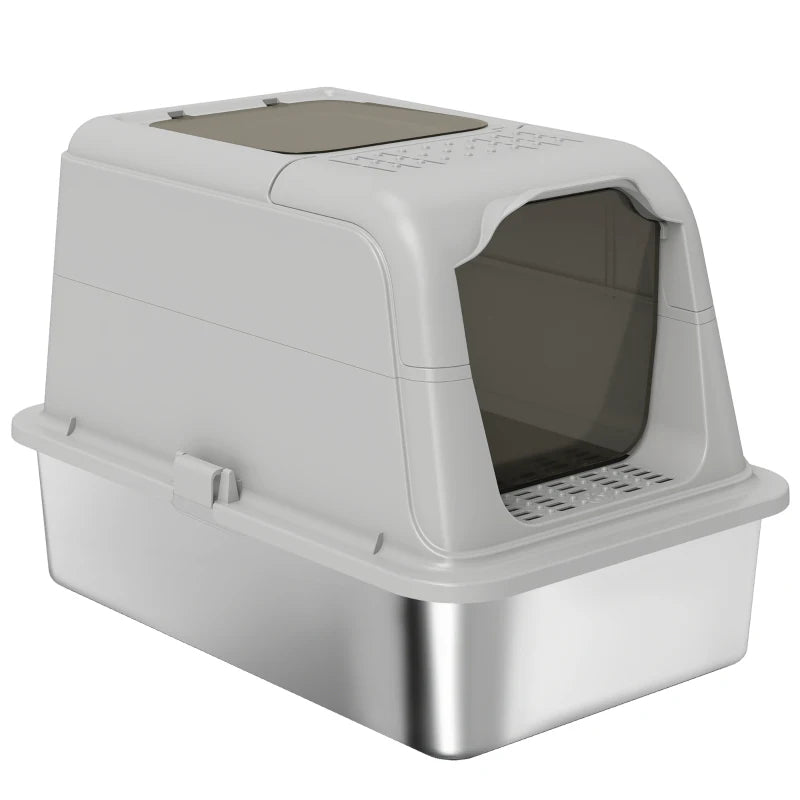 Nancy's Taormina Kattenbak - Katten Toilet - Katten WC - Lichtrijs - RVS / Kunststof - ± 60 x 40 x 40 cm