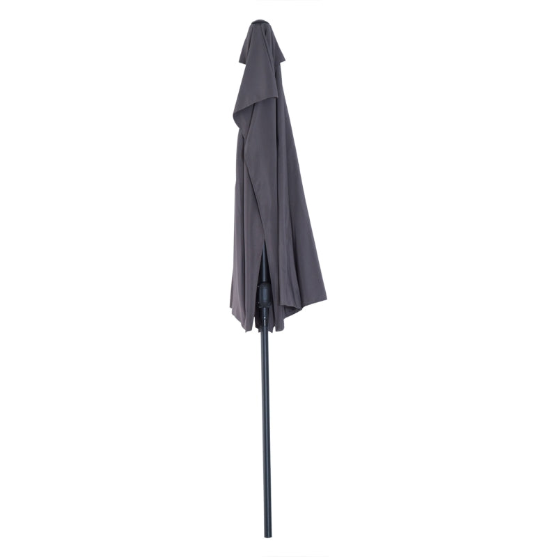 Nancy's Vacaville Parasol - Parasol de jardin - Protection solaire - Demi-rond - Manivelle - Aluminium - Demi-rond - Gris - Noir - ± 300 x 150 cm