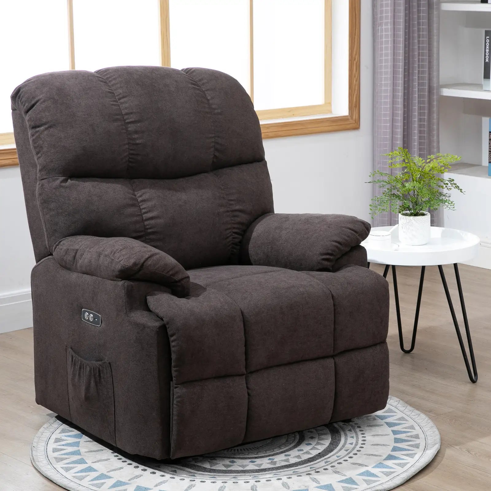 Nancy's Gais Sta op Stoel - Seniorenstoel - Relaxfauteuil - Grijs - Fluweel