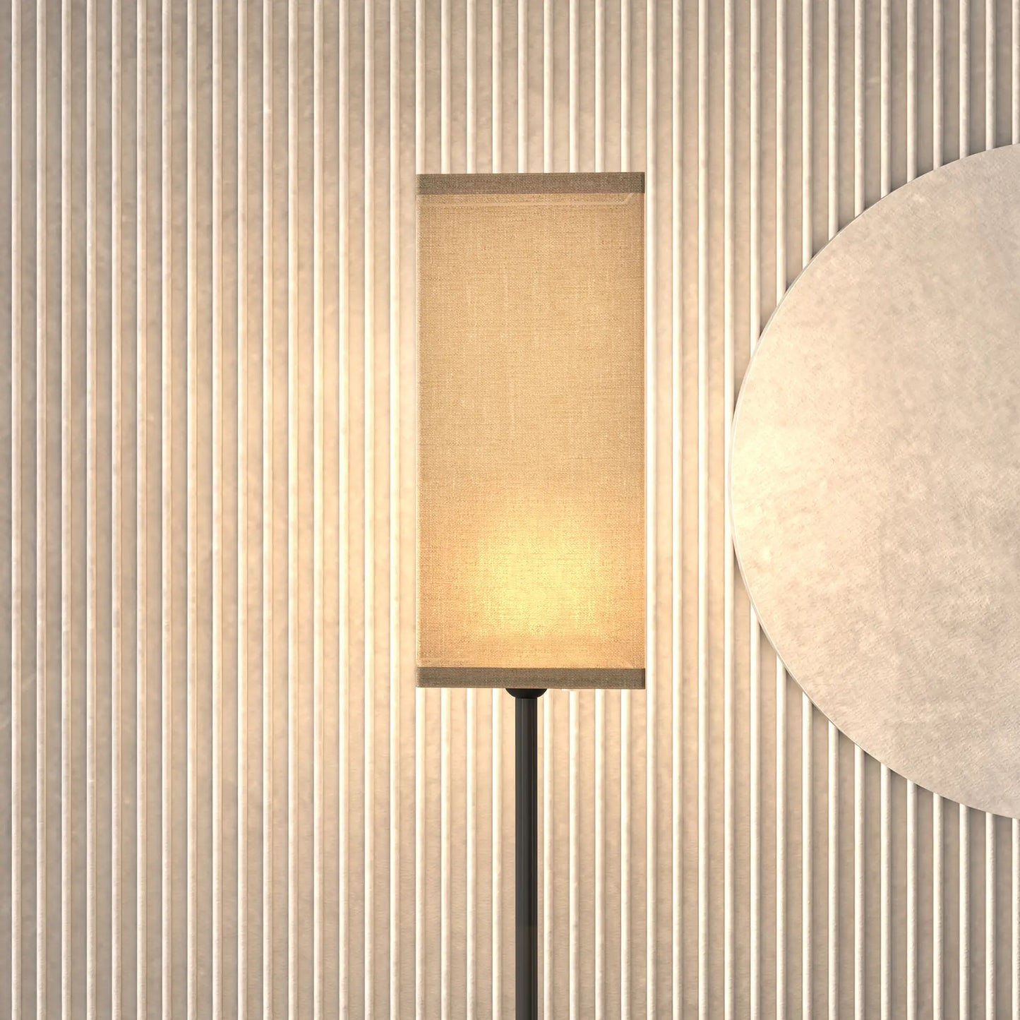 Nancy's Jancais Vloerlamp - Staande Lamp - LED-Lamp - Zwart / Beige - Staal / Linnen