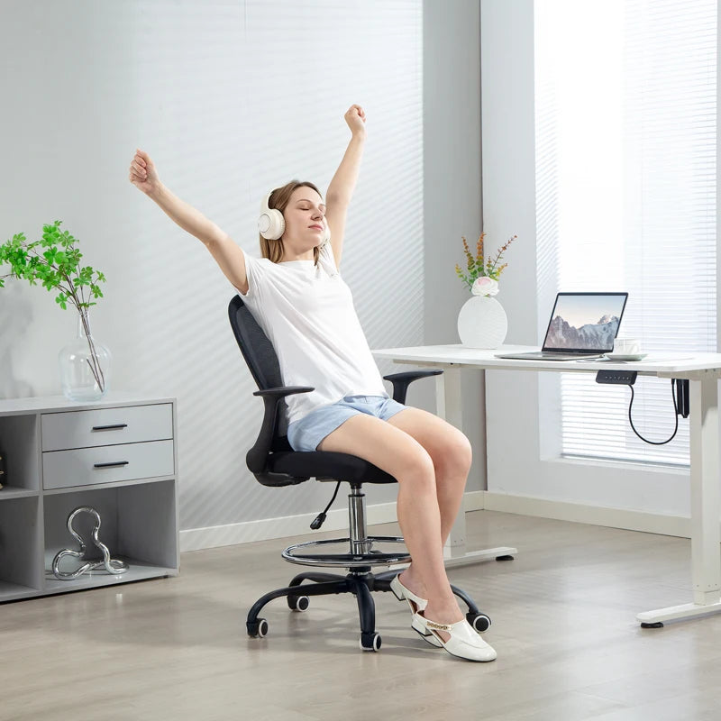 Nancy's Panarea Bureaustoel - Computerstoel - Kantoorstoel - Verstelbaar - Zwart - Netstof