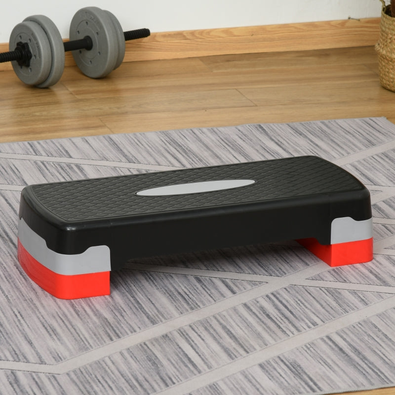 Nancy's Bebington Aerobic Step - Fitness step - In hoogte verstelbaar - Anti slip - Zwart / Grijs / Rood