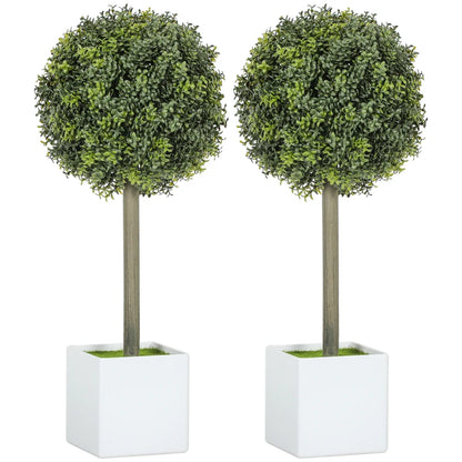 Nancy's Marina Kunstplant - Kunst Buxus - Set van 2 - Groen - 45 cm hoog