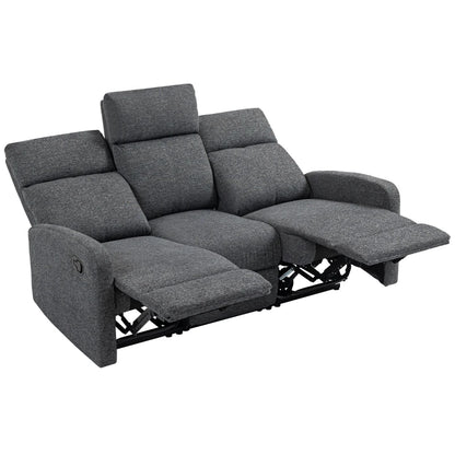 Nancy's Marebbe 3-Zitsbank - Zitbank - Relaxsofa - Verstelbaar - Grijs - Chenille - ± 160 x 90 x 100 cm