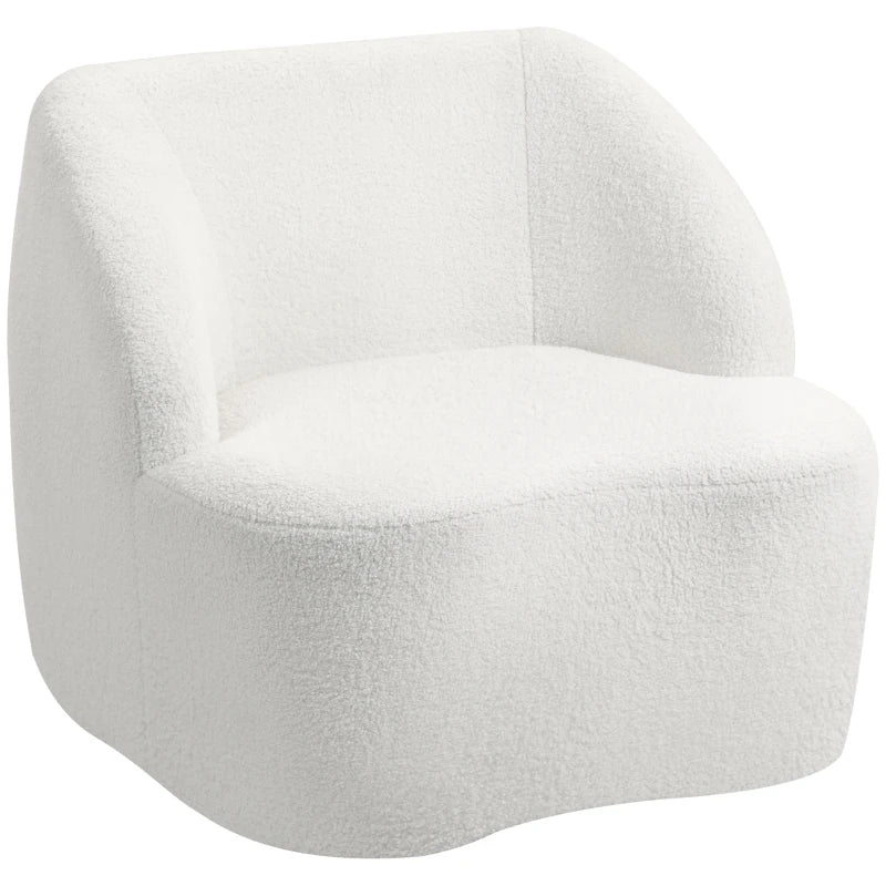 Nancy's Mentana Fauteuil - Relaxstoel - Loungestoel - Crème Wit - Teddy / Fleece