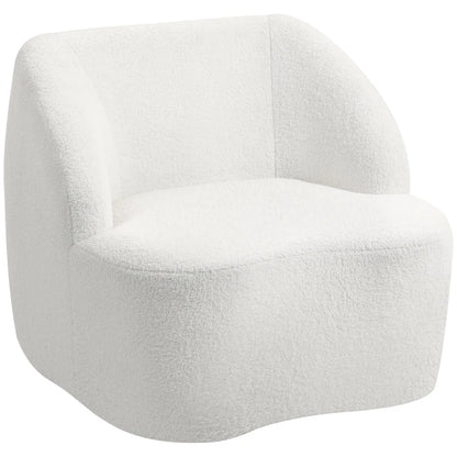 Nancy's Mentana Fauteuil - Relaxstoel - Loungestoel - Crème Wit - Teddy / Fleece