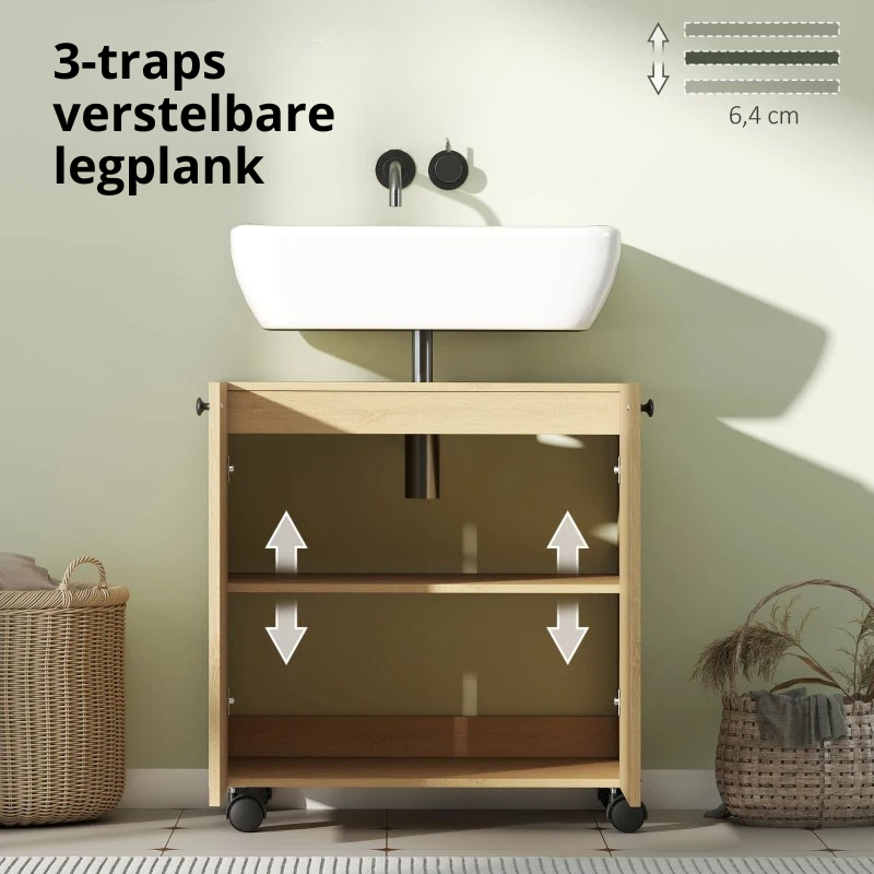 Nancy's Pedesina Wastafelkast - Badkamerkast - Wastafelonderkast - Hout look - ± 60 x 40 x 60 cm