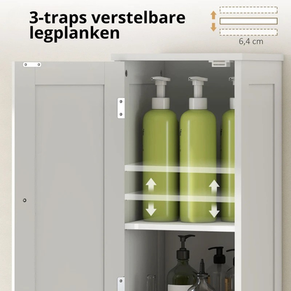 Nancy's Peia Badkamerkast - Badkamermeubel - Toiletkast - Wit - 30 x 30 x 170 cm