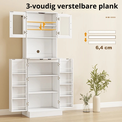 Nancy's Piombino Keukenkast - Voorraadkast - Opbergkast - Buffetkast - Wit - ± 60 x 40 x 180 cm