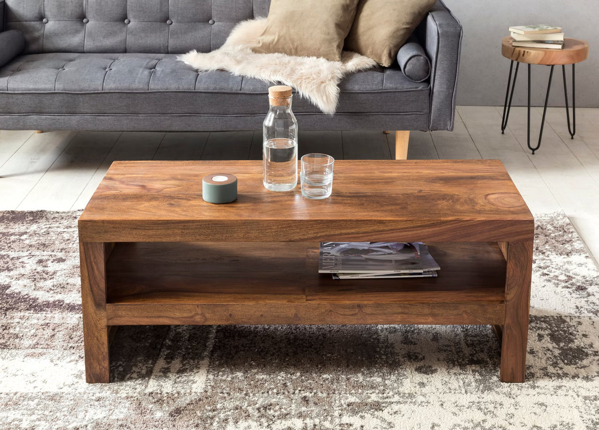 Nancy's Ustica Salontafel - Koffietafel - Massief Sheeshamhout - 110 x 45 x 45 cm