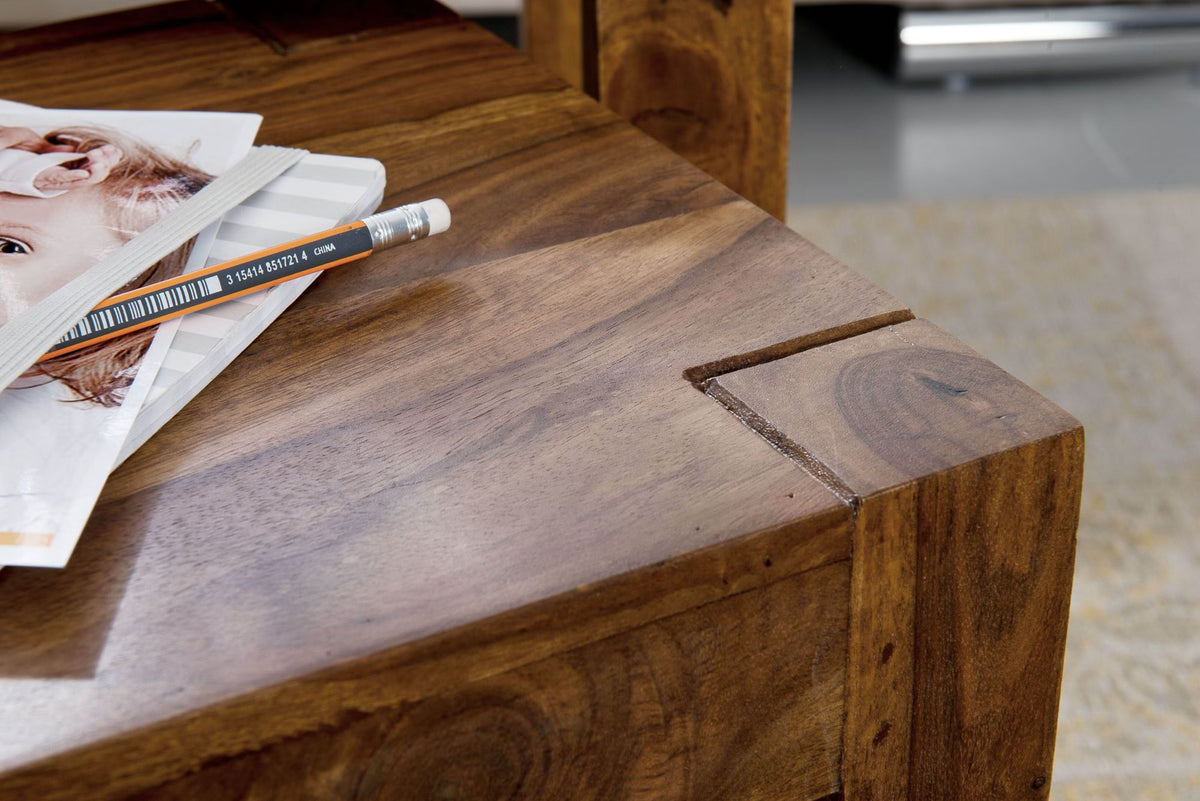 Nancy's Valdagno Salontafel Set - Bijzettafels - 3-Delige Salontafelset - Sheeshamhout